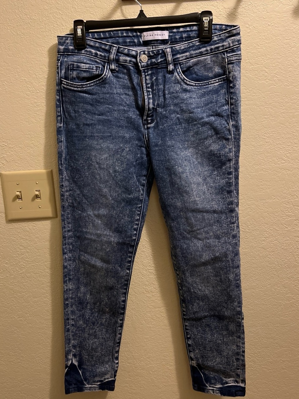 Flying Monkey Acid Wash Blue Skinny Jeans